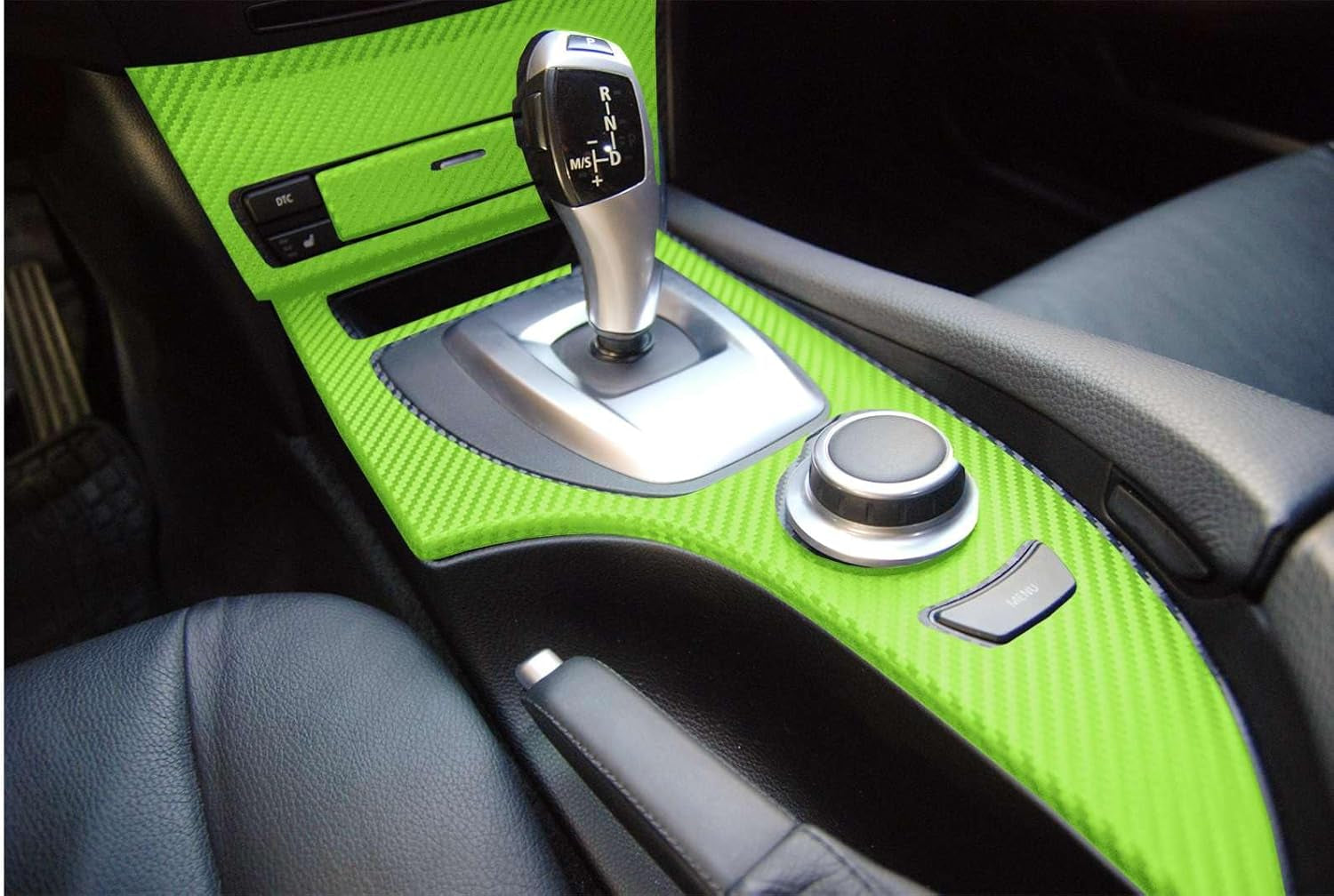 36"X60" (3Ftx5Ft) Green 3D Carbon Fiber Textured Matte Flat Vinyl Wrap Auto Car Sticker Decal Film Sheet Bubble Free Air Release Technology with Tool Kit