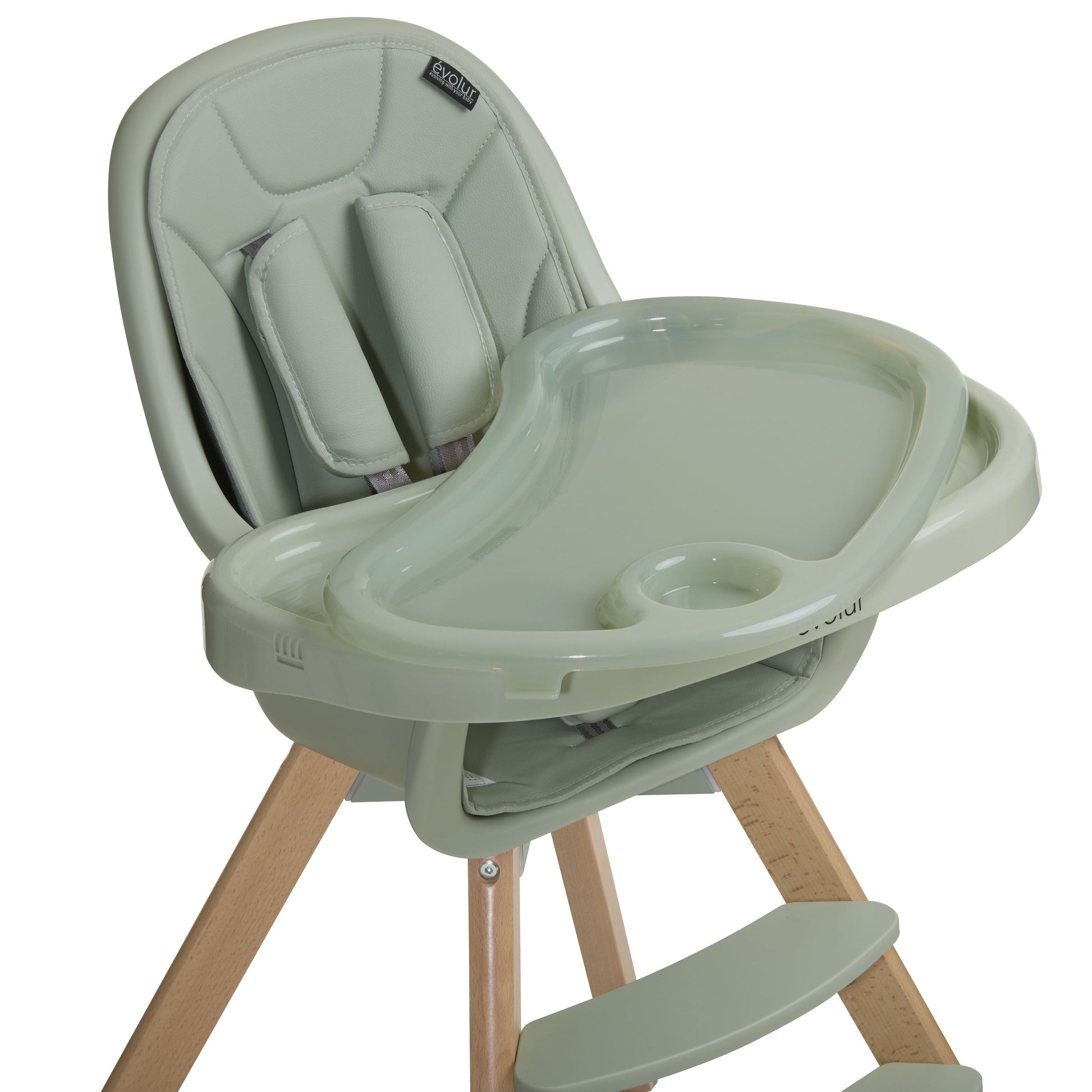 Zoodle 2-In-1 High Chair Booster Feeding Chair with Modern Design, Sage Green (Model #254)