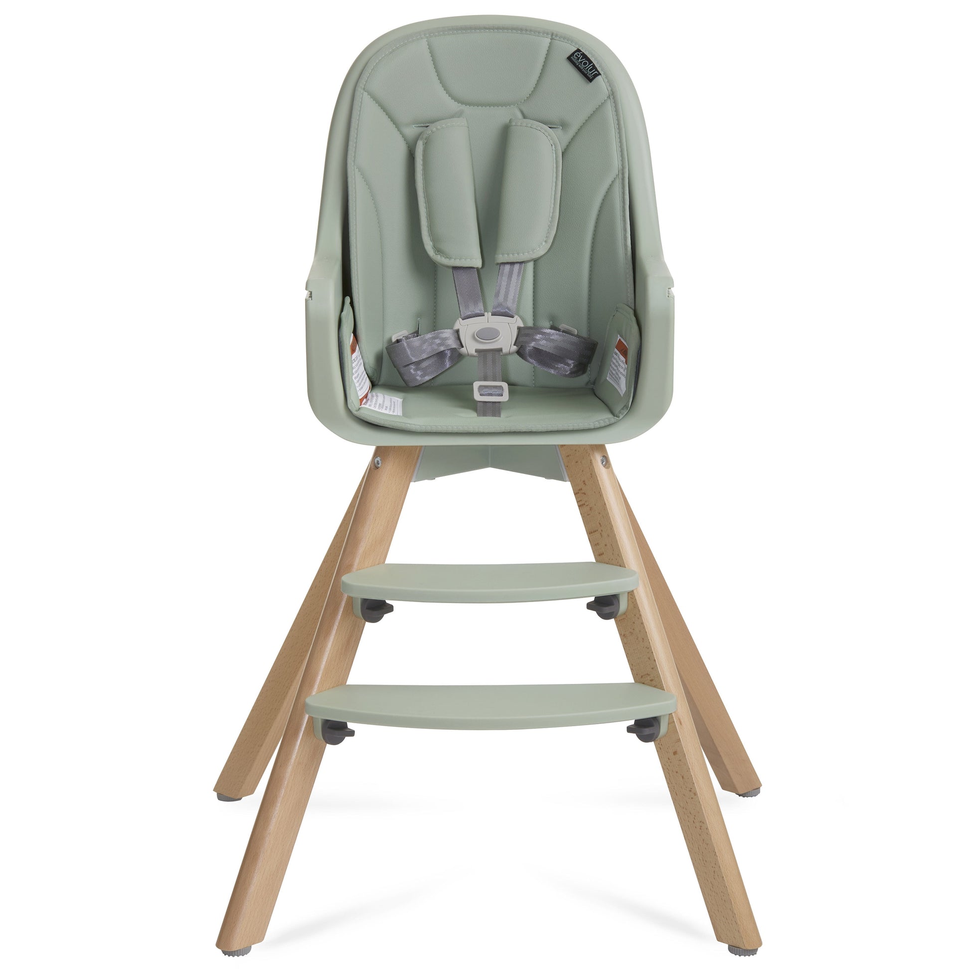 Zoodle 2-In-1 High Chair Booster Feeding Chair with Modern Design, Sage Green (Model #254)
