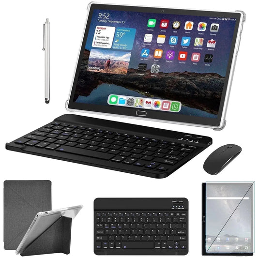 Android 13 Tablet 10 Inch Tablet with Keyboard Wireless Mouse Stylus,4G Phone Tablet