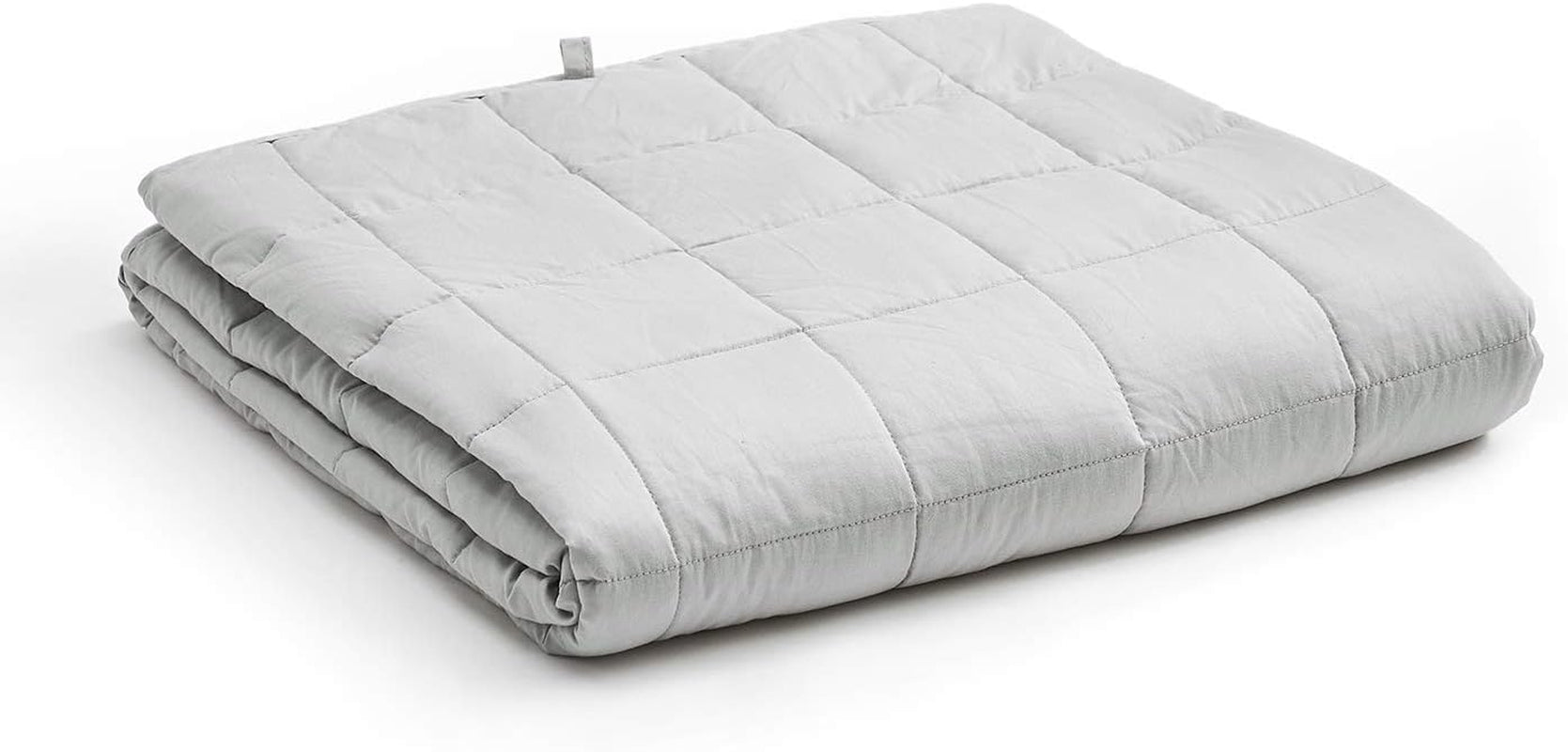 25Lbs Weighted Blanket for Adults, Cotton Heavy Bed Throw Blanket with Cooling Glass Beads for All Season Use, Ideal for One Person of 240Lbs (60X80 Inches, Queen Bed, Light Grey)