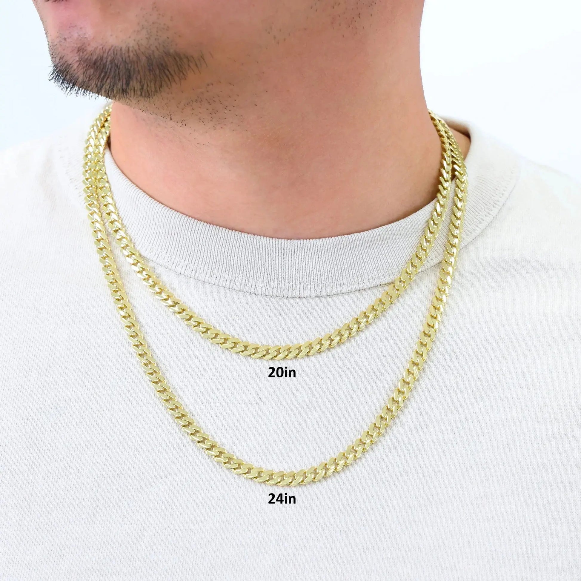 14K Real Yellow Gold Royal Monaco 6Mm Miami Cuban Link Necklace (16"-30") Italian Jewelry for Men & Women