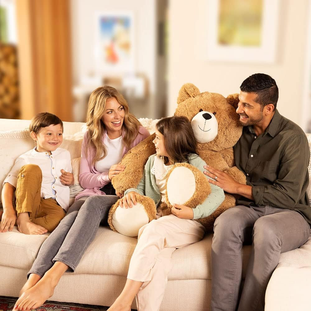 4FT Large Stuffed Animals | Giant Teddy Bear Stuffed in USA with 100% Recycled Filling | Each Plush Saves 200 Plastic Bottles from Landfills