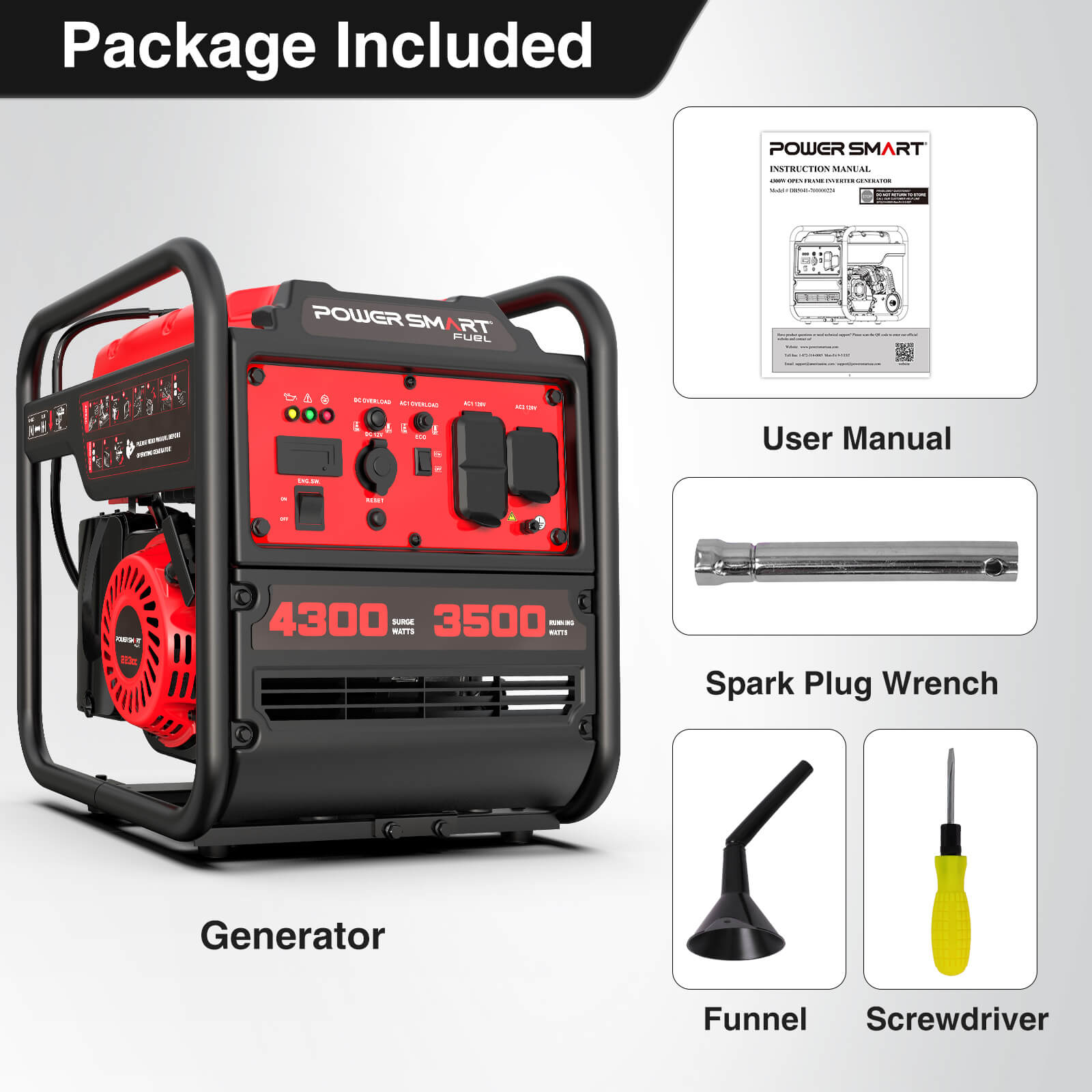 4300W Open Frame Gas Inverter Generator DB5041 PowerSmart