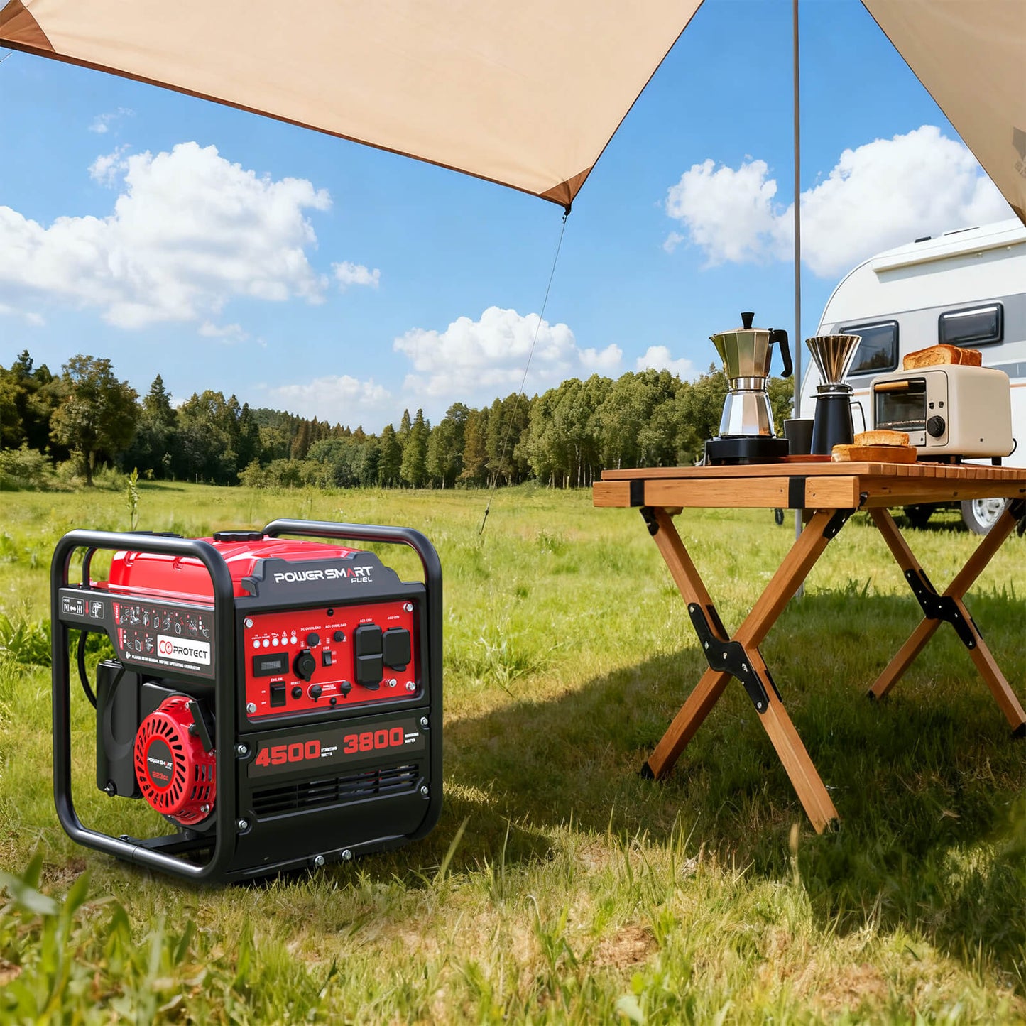 4500W Open Frame Inverter Generator w/ CO Alert DB5041C PowerSmart