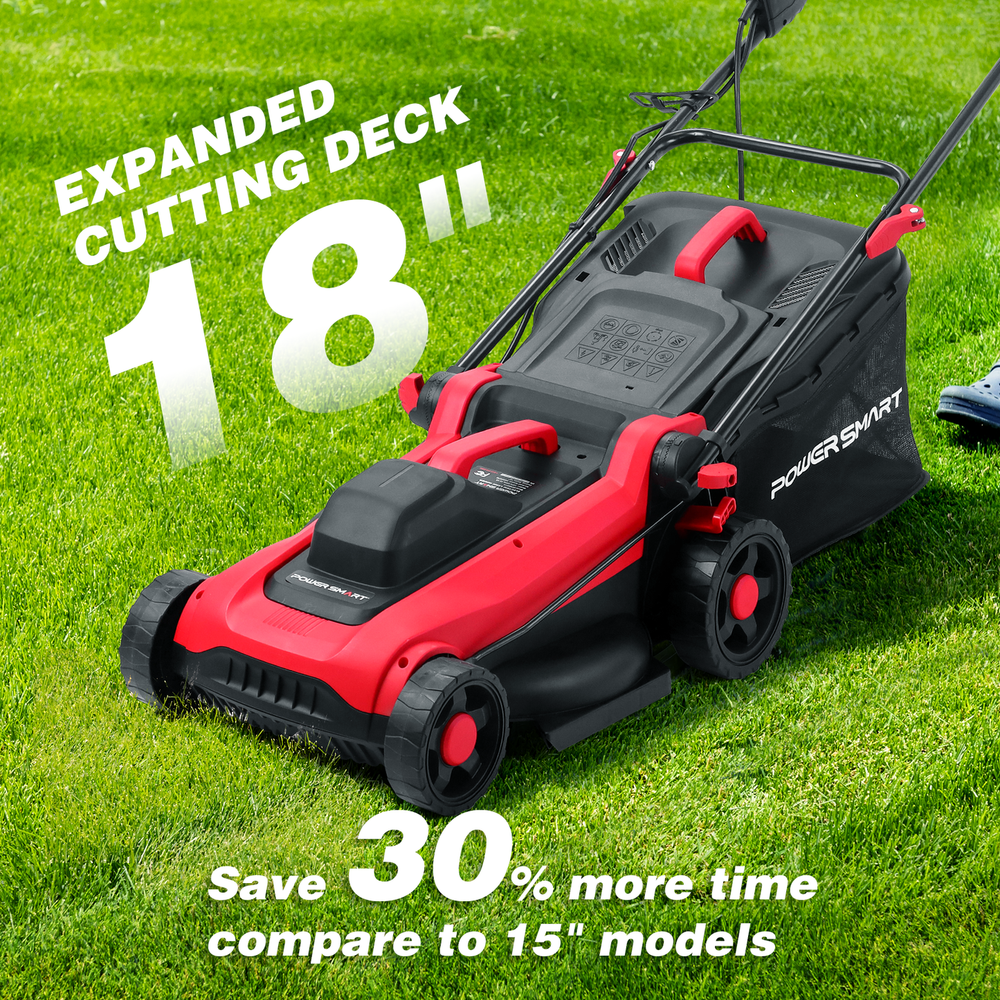 14" 15Amp Electric Corderd Push Lawn Mower DB8015 PowerSmart