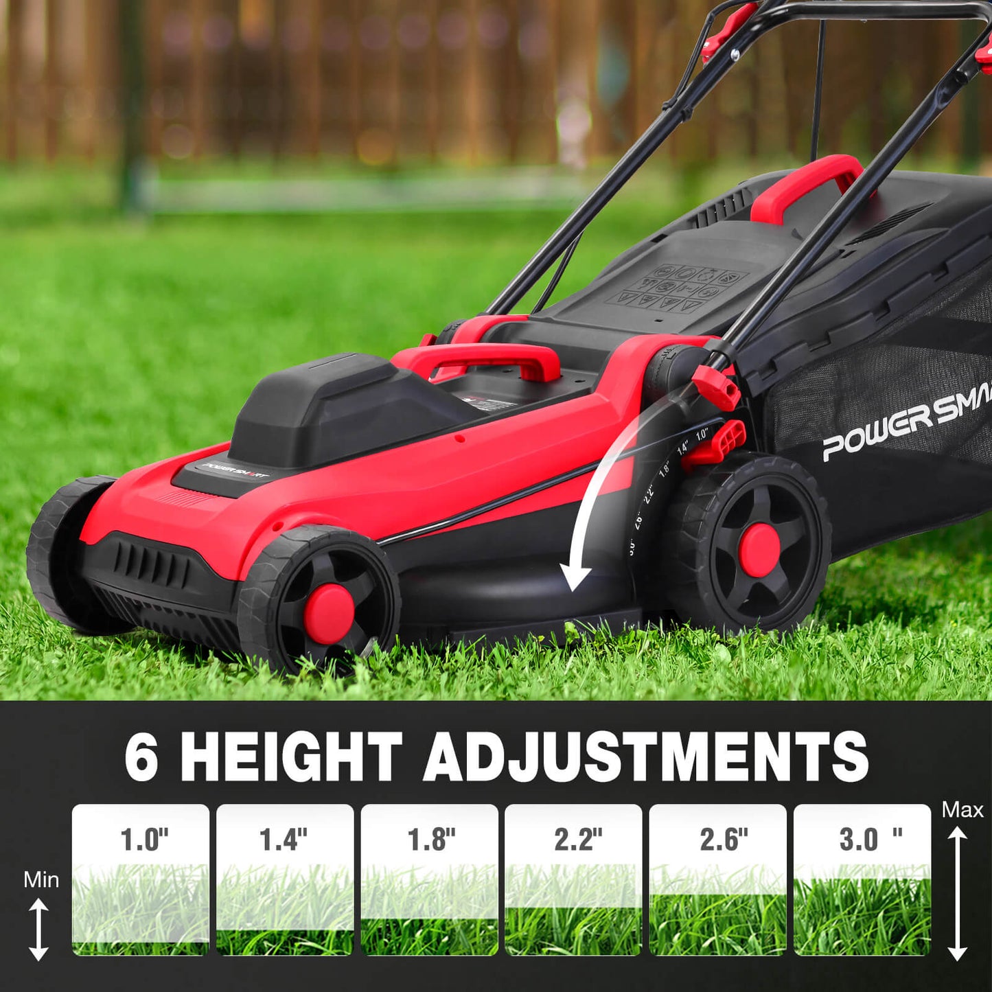 14" 15Amp Electric Corderd Push Lawn Mower DB8015 PowerSmart