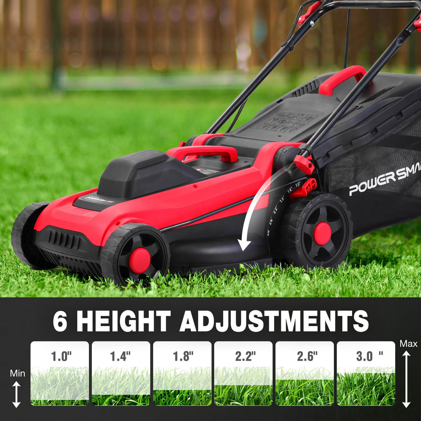 14" 15Amp Electric Corderd Push Lawn Mower DB8015 PowerSmart