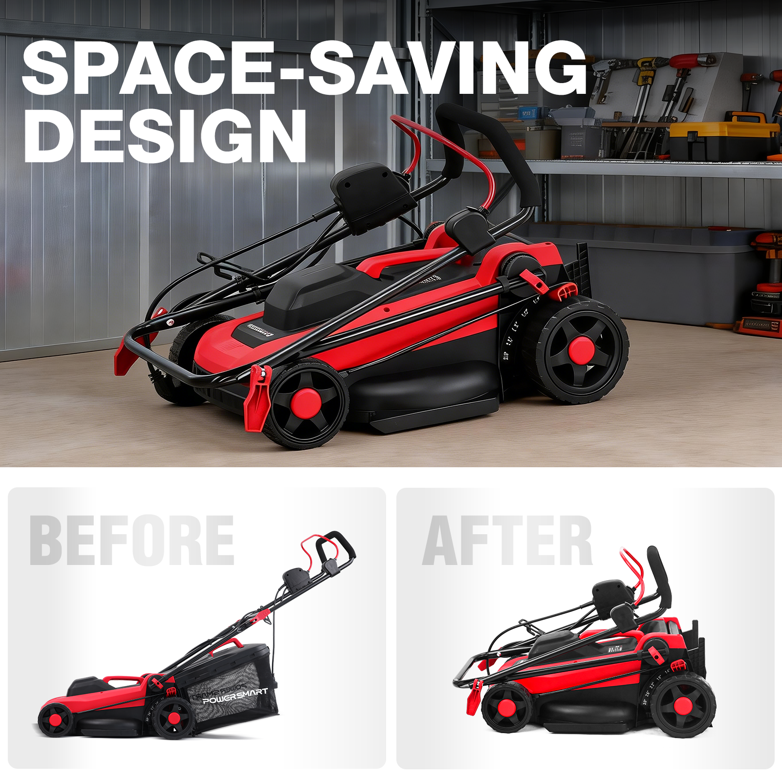 14" 15Amp Electric Corderd Push Lawn Mower DB8015 PowerSmart