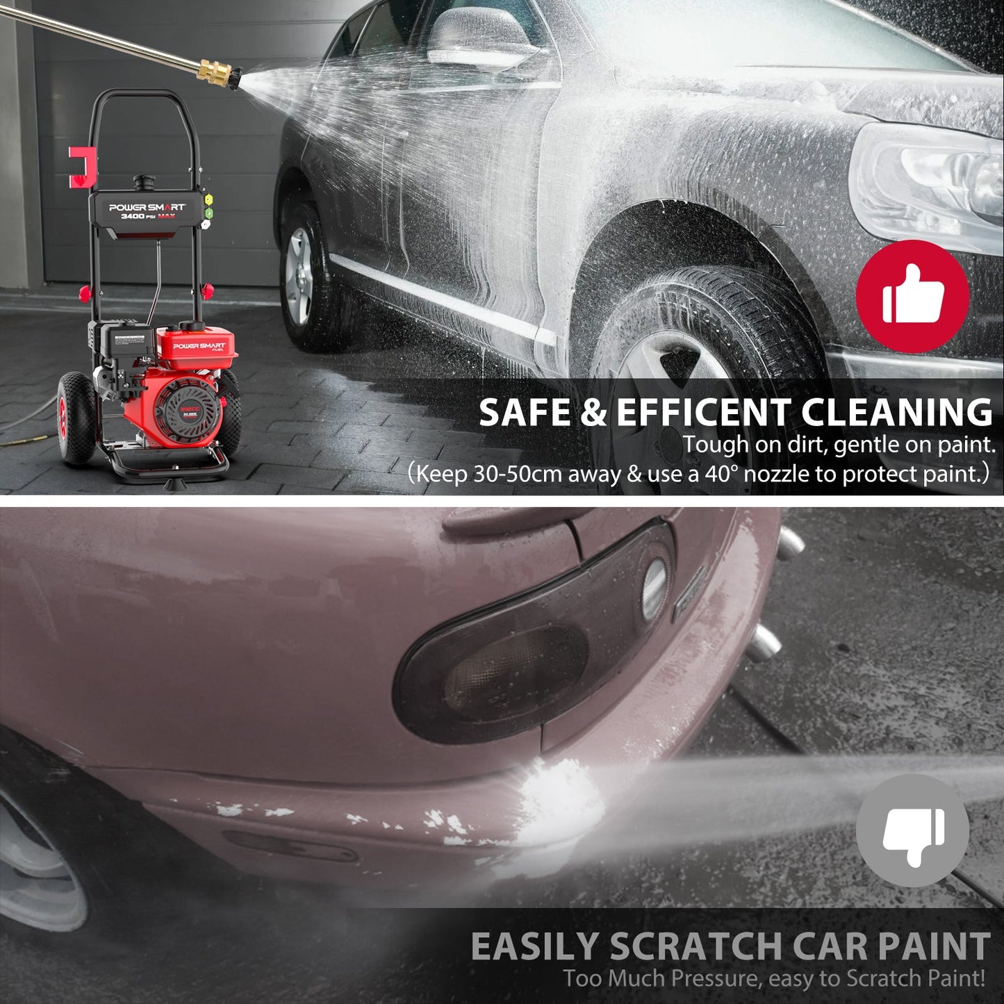 3400PSI 2.5GPM 212cc Gas Pressure Washer DL1034A PowerSmart