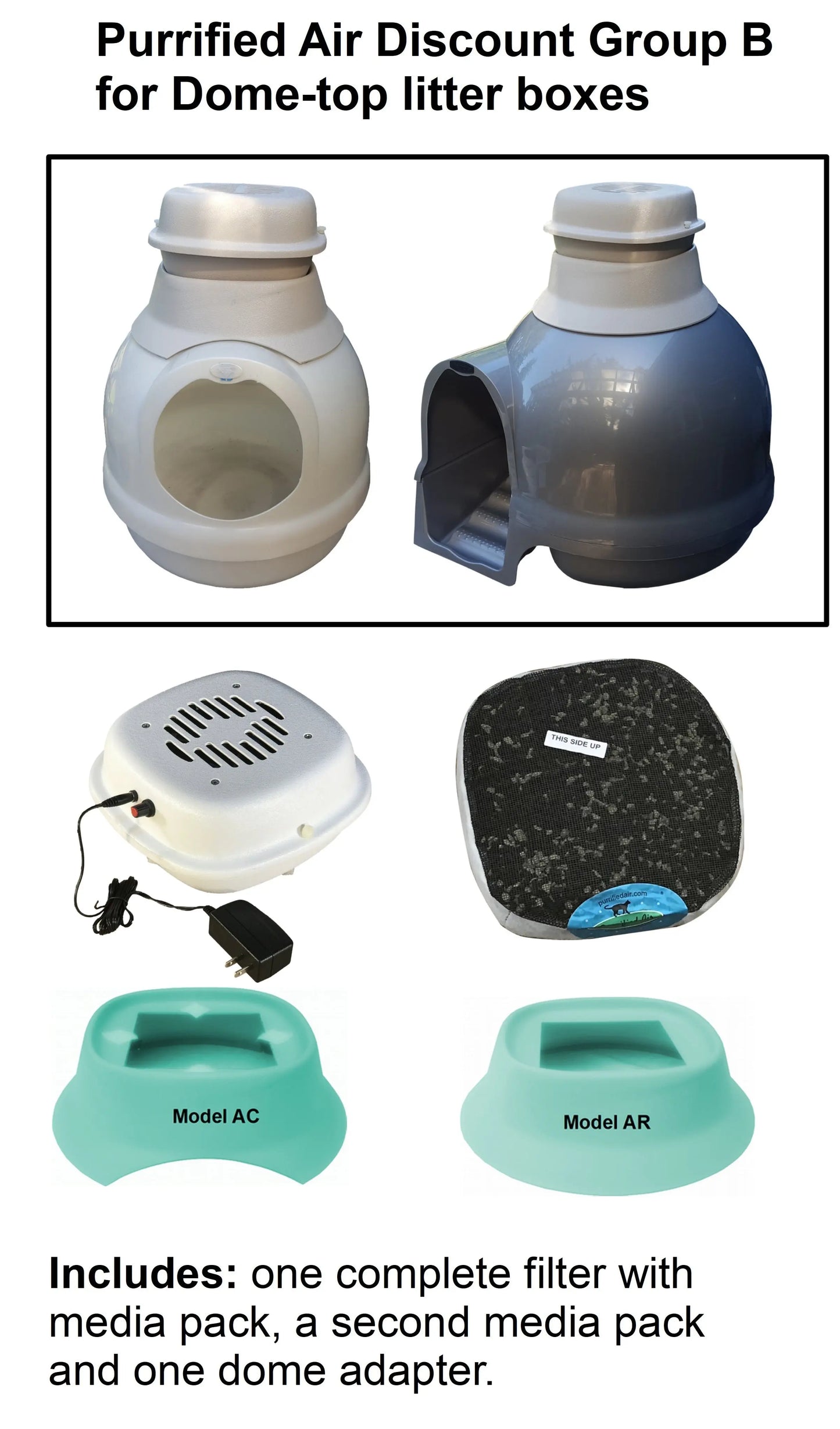 Air Purifier + Dome Adapter Bundle Purrified Air