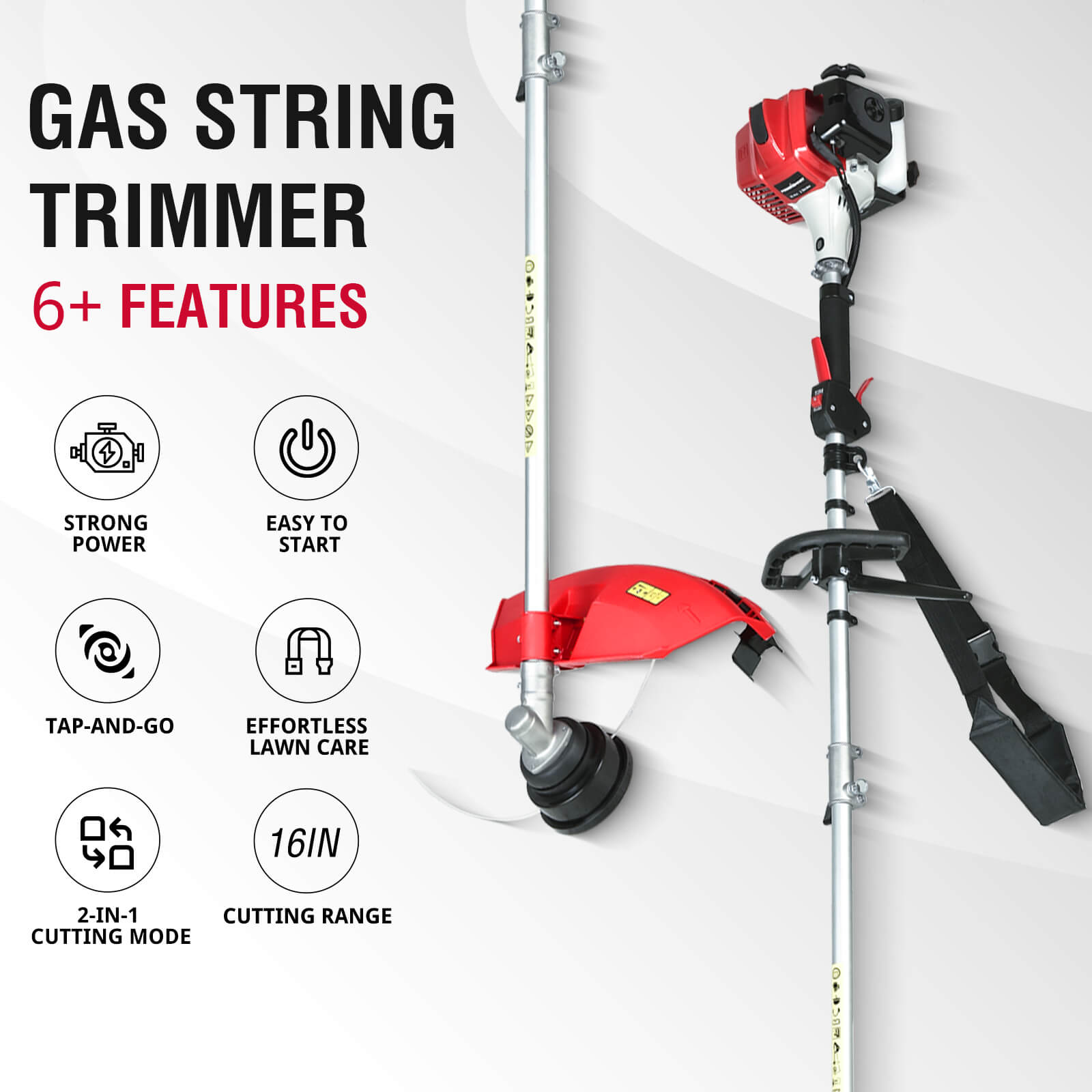 22" 170cc Gas Self-Propelled 3-in-1 Lawn Mower & String Trimmer Combo Kit V8622S1+PS4532 PowerSmart