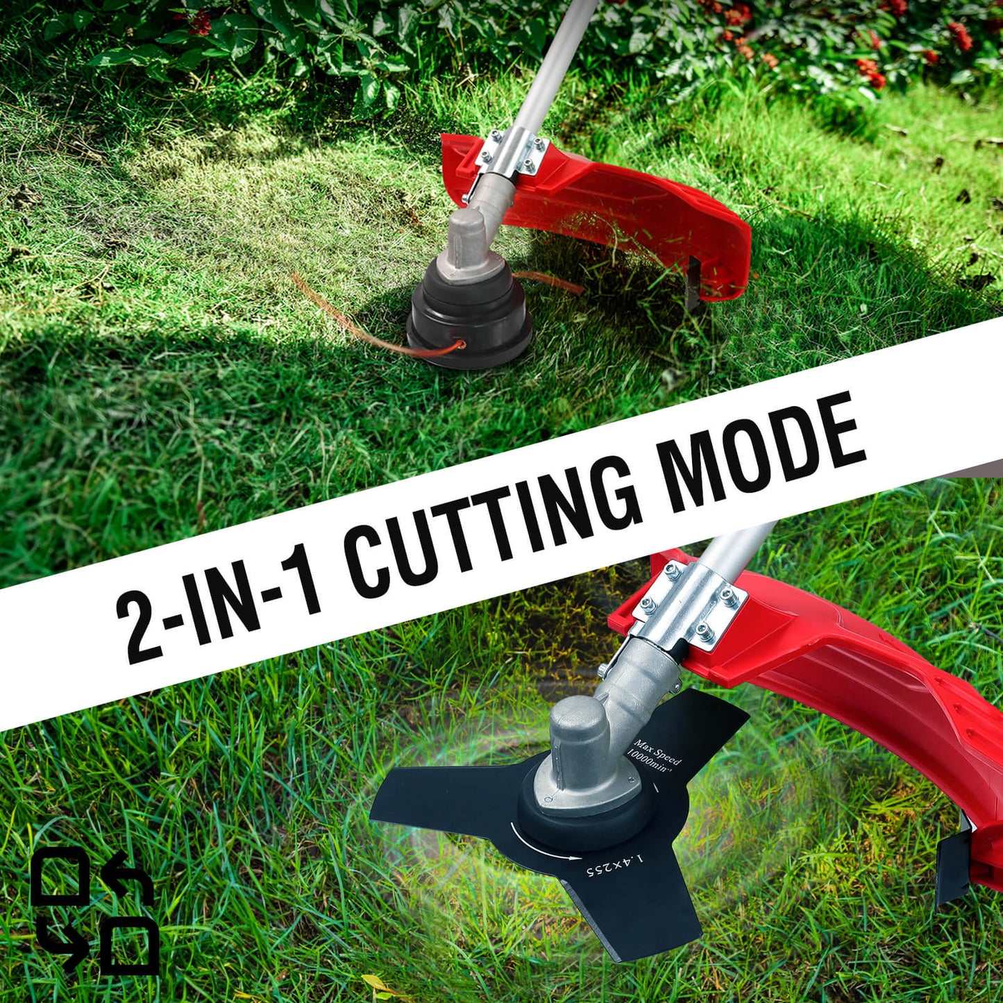 22" 170cc Gas Self-Propelled 3-in-1 Lawn Mower & String Trimmer Combo Kit V8622S1+PS4532 PowerSmart