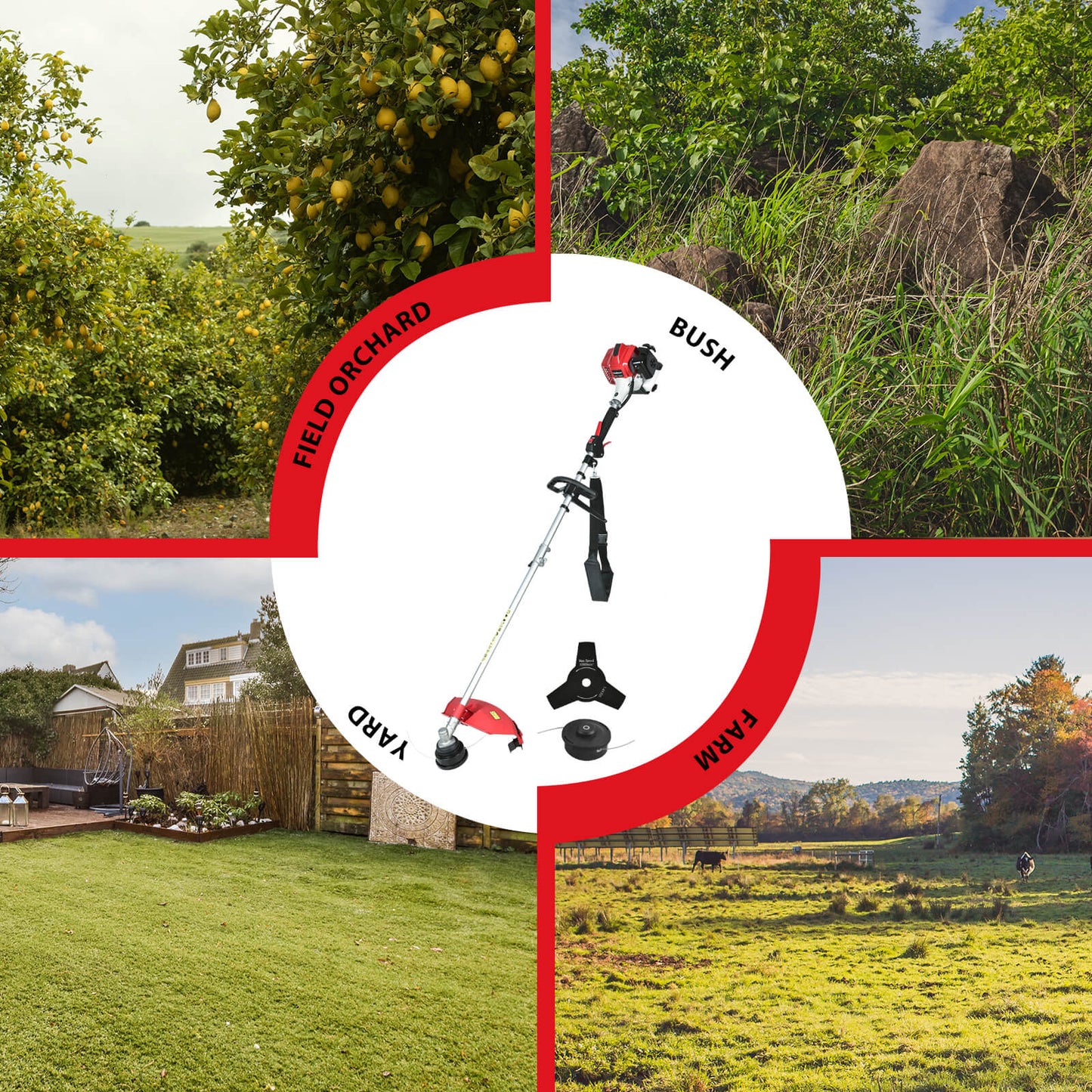 22" 170cc Gas Self-Propelled 3-in-1 Lawn Mower & String Trimmer Combo Kit V8622S1+PS4532 PowerSmart