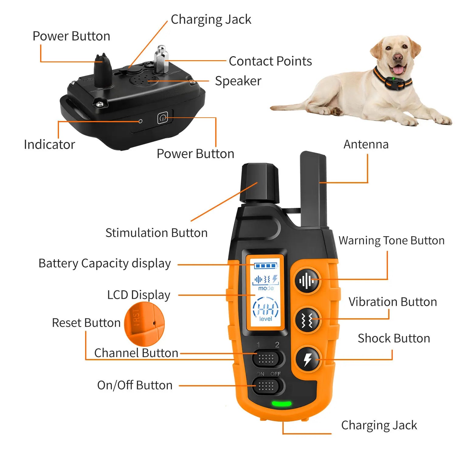 3300Ft Electric Dog Training Collar Remote Control Waterproof Pet BehaviorFor 5-120lbs Puppy With Shock Vibration covers4phones