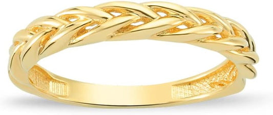 14K Solid Gold Stackable Ring for Women