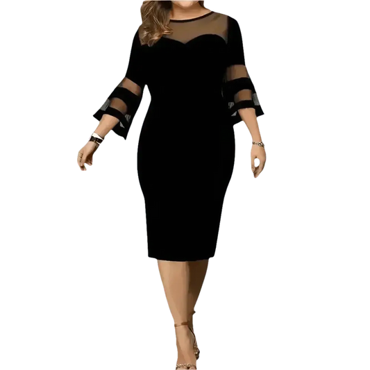 Black Mesh Plus Size Dress Elegant Fashion Collection GiFTiFY