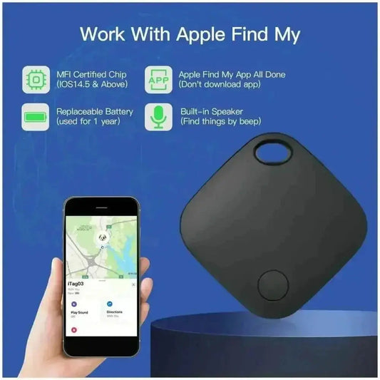 Black Square Bluetooth Long Distance Tracker GiFTiFY