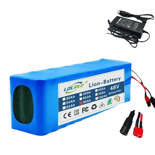 Blue 48V 90Ah Lithium-Ion Battery Pack with Charger GiFTiFY