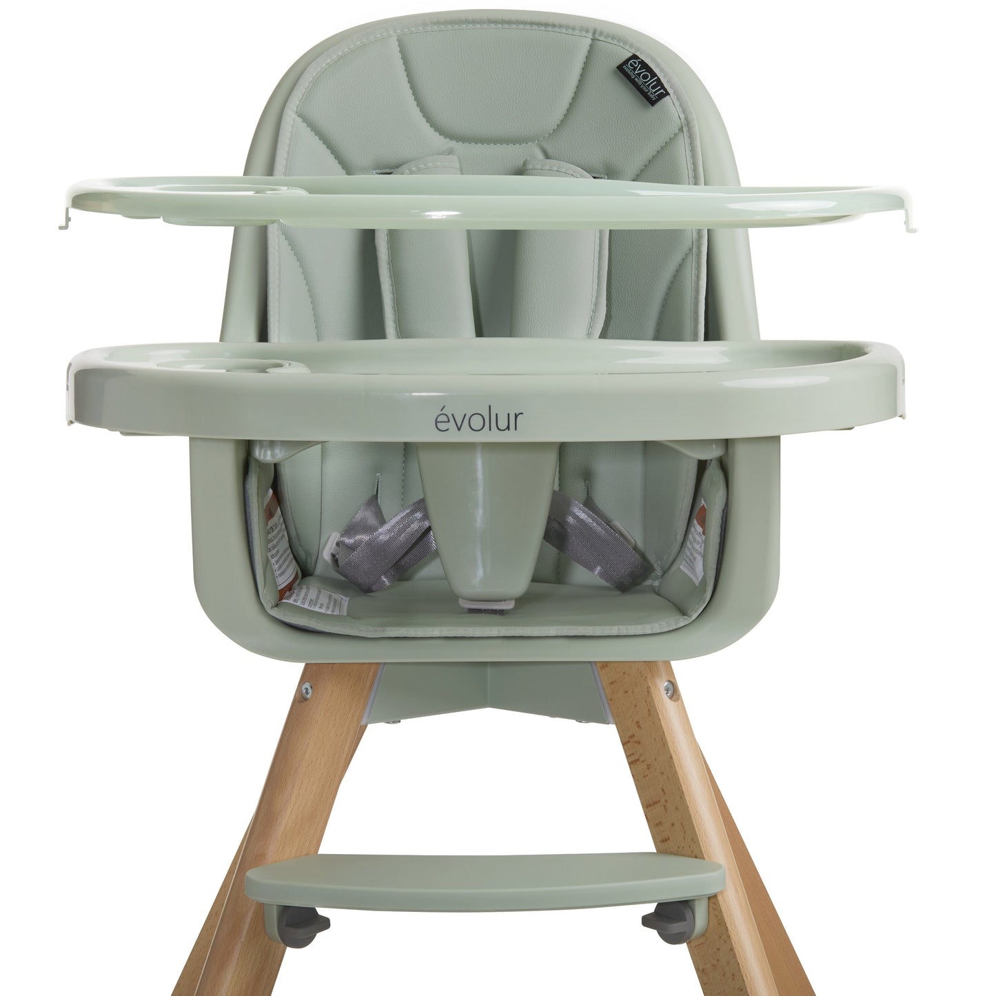 Zoodle 2-In-1 High Chair Booster Feeding Chair with Modern Design, Sage Green (Model #254)