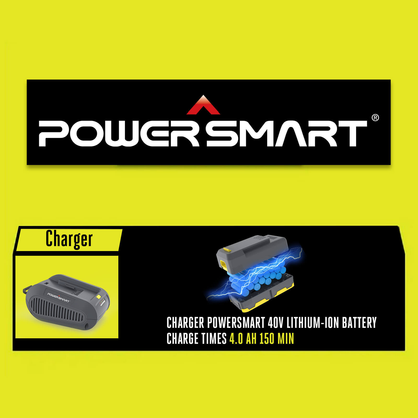 300W 40V Battery Power Inverter with 2x 4.0Ah Battery and Charger DB9801B PowerSmart