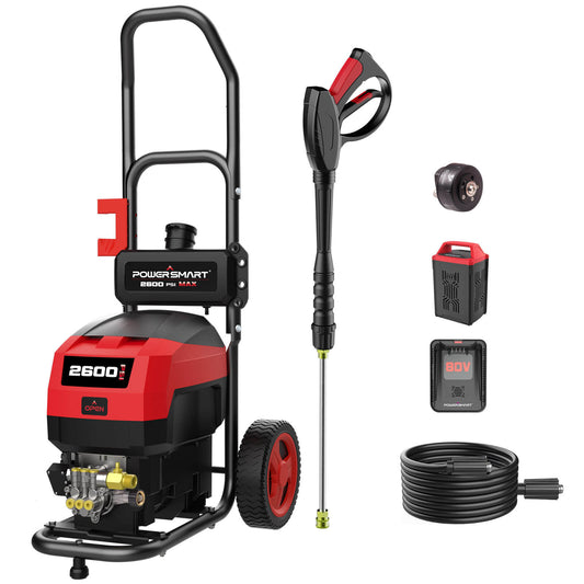 80V 2600PSI 1.2 GPM Cordless Pressure Washer HB2840 PowerSmart